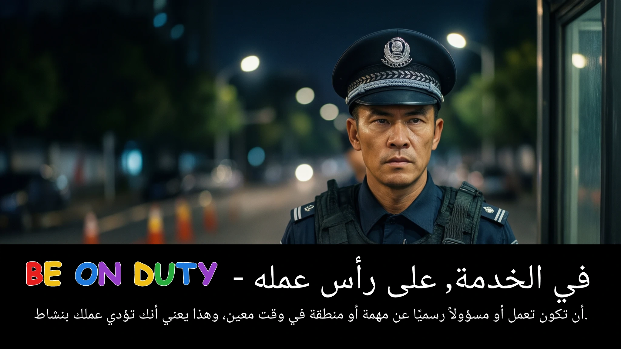 Arabic Illustration for be on duty